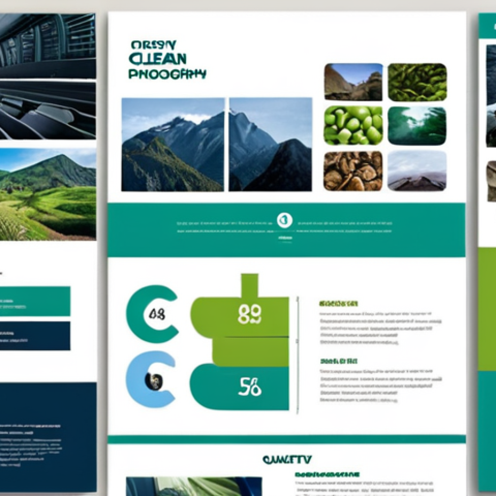 **

A visually appealing PPT template design with a harmonious color scheme (blues and greens), well-organized layout, clear headings, and high-quality relevant image. Focus on a "clean" and professional look.

**