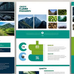 **

A visually appealing PPT template design with a harmonious color scheme (blues and greens), well-organized layout, clear headings, and high-quality relevant image. Focus on a "clean" and professional look.

**