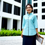Modern Malaysian Architect**

"A successful female architect in a stylish yet modest baju kurung, holding blueprints, standing in front of a newly completed, sustainable building in Kuala Lumpur, fully clothed, appropriate attire, safe for work, perfect anatomy, correct proportions, professional photography, high quality, bright daylight."

**