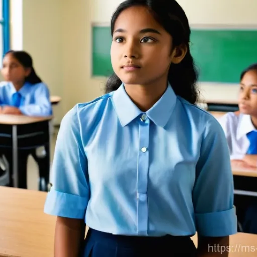 교사 실습 사례 분석 - **Prompt:** A young, enthusiastic female teacher trainee stands at the front of a brightly lit Malay...