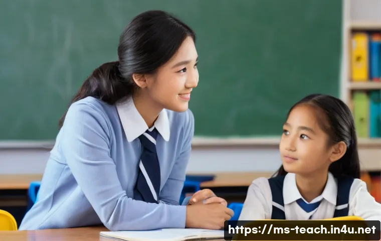 교사 교사 학생 관계 관리 팁 - **Prompt 1: Empathetic Teacher and Student Connection**
    "A warm and inviting classroom setting w...