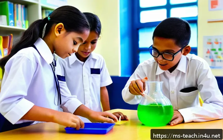 교사 교육 철학과 실천 사례 - A vibrant Malaysian classroom scene showing a diverse group of primary school students actively part...